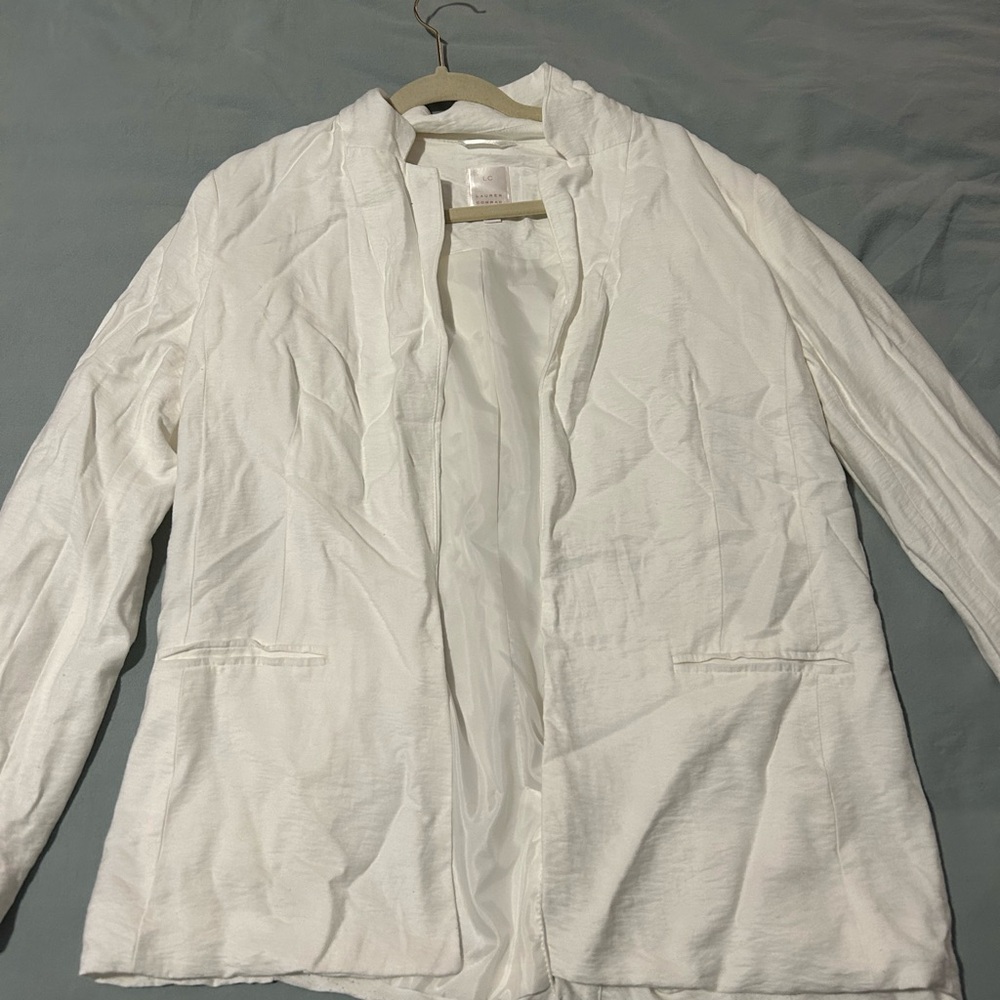 White light summer work blazer